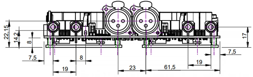 PURIFI EVAL1 Stereo 1ET400A Evaluation Kit: Dimensions